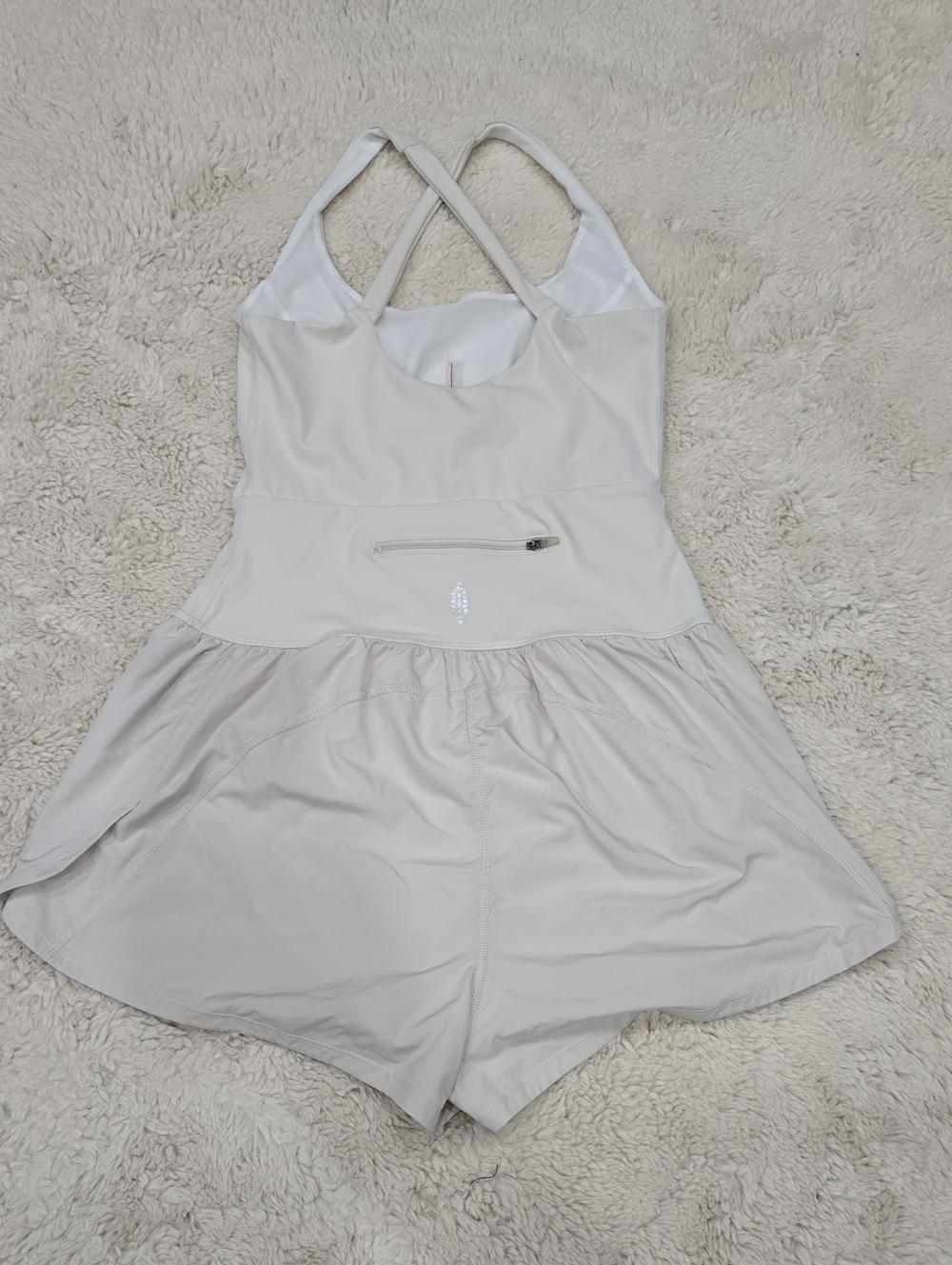 Free People Cream Cross-Back Romper
